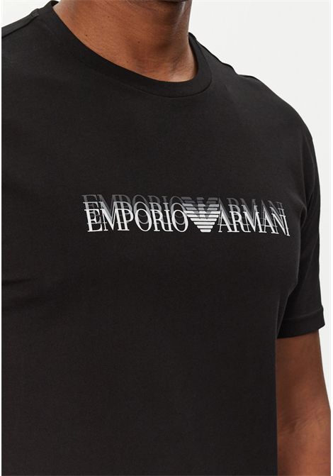 T-shirt realizzata in maglia con stampa EMPORIO ARMANI